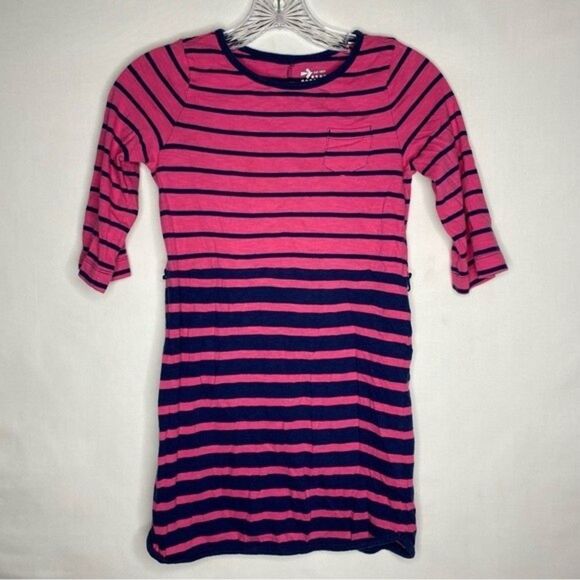 5/$25 Old Navy Blue Pink Striped Casual Cotton Dress M 8 Girls - Picture 2 of 7